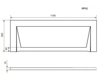 Фронтальная панель для ванны Timo FP12S 120см белый